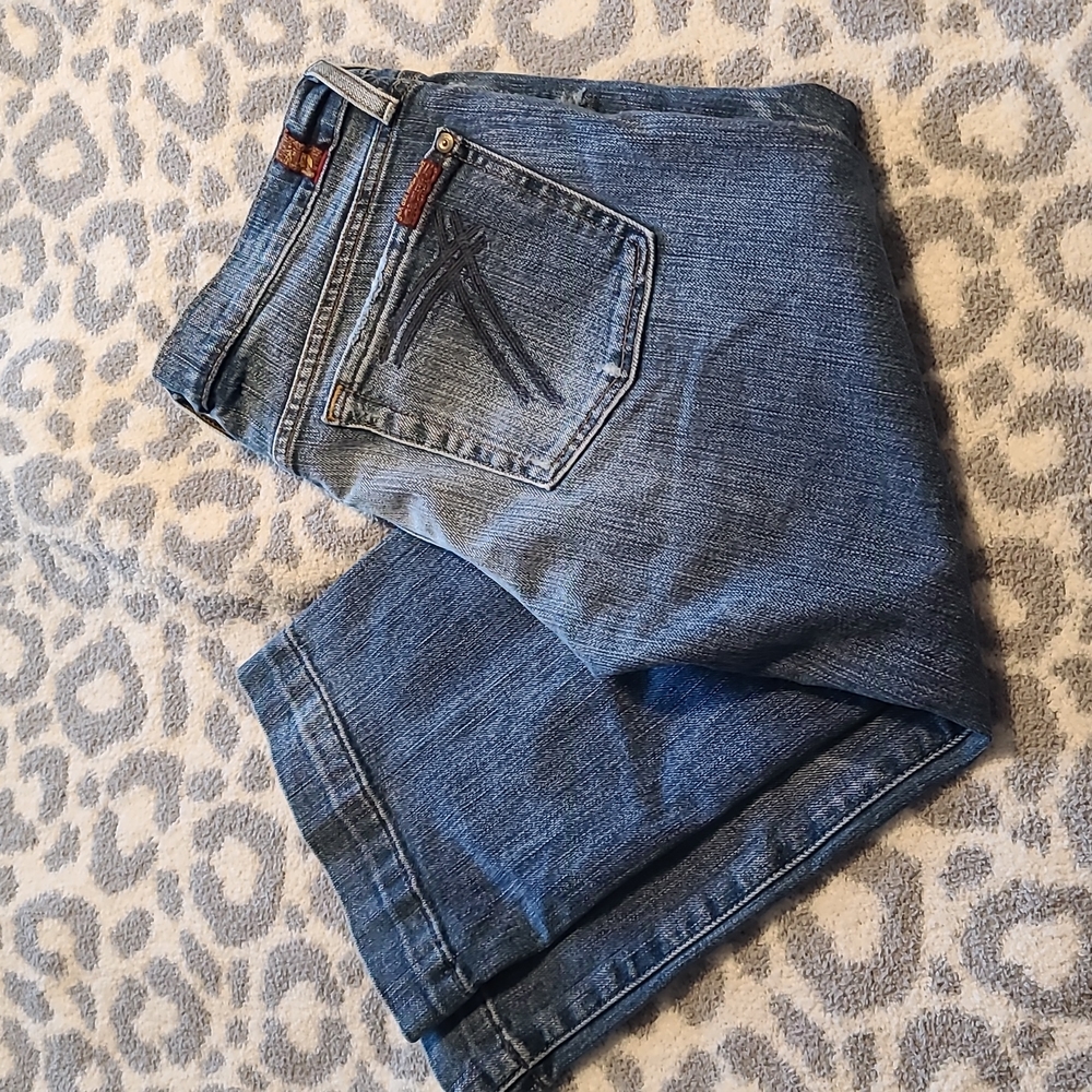 7 For All Mankind Blue Ankle Jeans